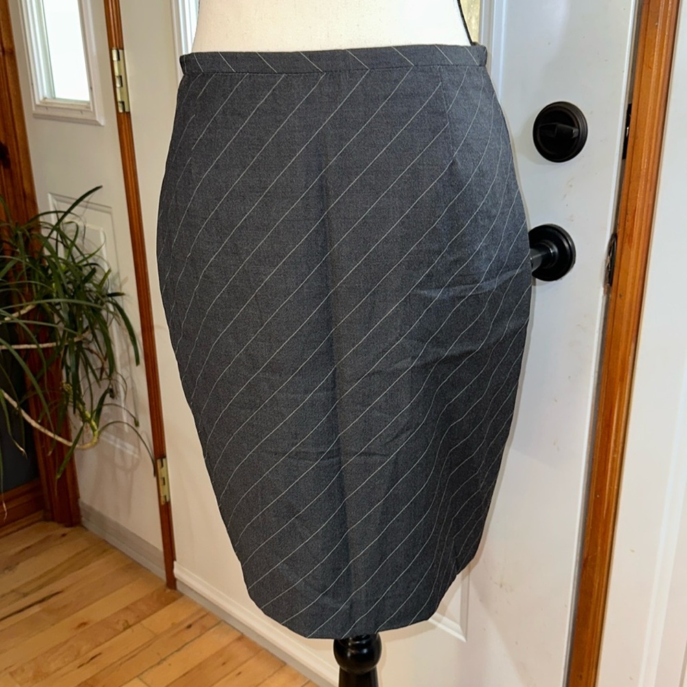 Armani Collezioni Wool Striped Skirt